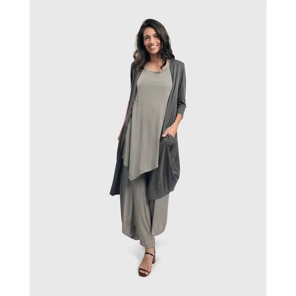 NEW‎ Alembika Essential Draped Cocoon Jacket Grey Womens 4-6